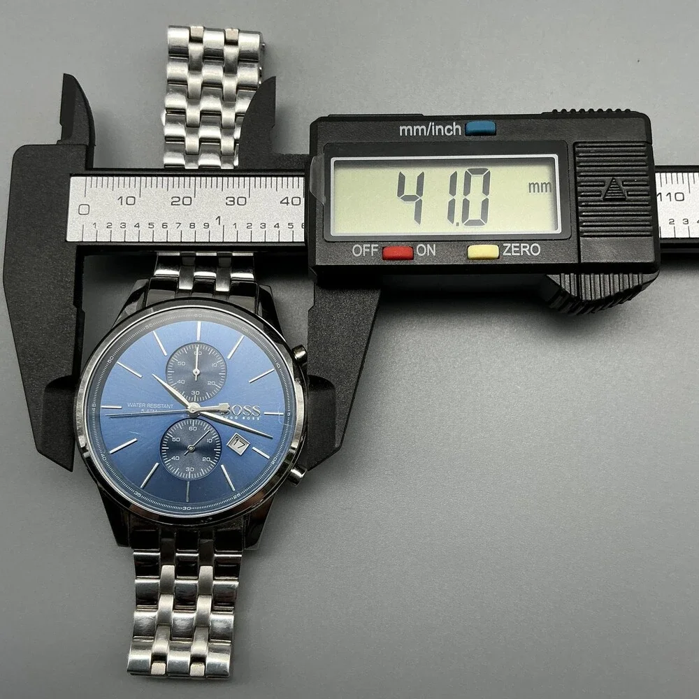 Hugo Boss Jet Mens Watch 41mm Blue Chronograph Date Stainless New Battery 7.25